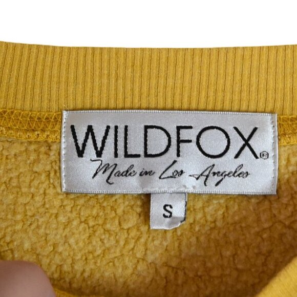 Wildfox Yellow Graphic Sweatshirt Size S Y2K Cropped Pullover Los Angeles - Picture 4 of 6